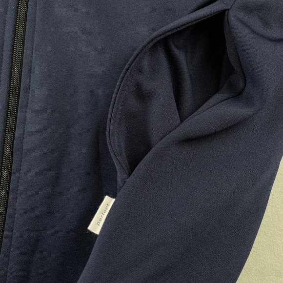 EPTM Track Jacket Mens L Navy Red Cream Full Zip Colorblock Stretch Streetwear - Picture 4 of 8